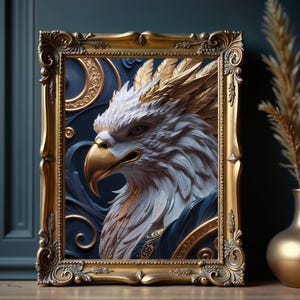 Griffin Premium Matte Poster, Mythical Creature Artwork, Gift for Him, Gift Home Decor, Art Nouveau, Vintage Prints, Legendary Beast Art