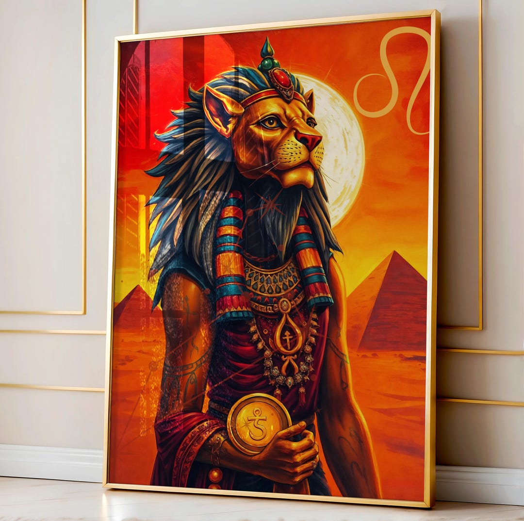 Boho Sekhmet Leo Poster: Egyptian Goddess Art Print - Etsy