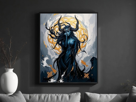 ヘル女神のポスター：ゴシック北欧神話アートプリント - Etsy 日本
