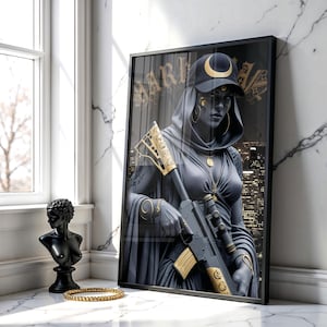 Artemis Göttin Gangsta Poster: Hip Hop Street Art