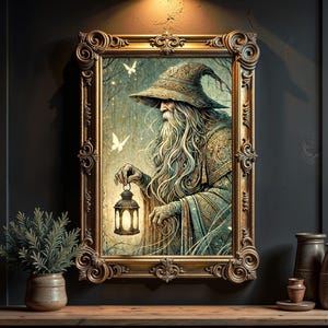 Odin Matte Poster: Norse God of Wisdom, Nordic Design