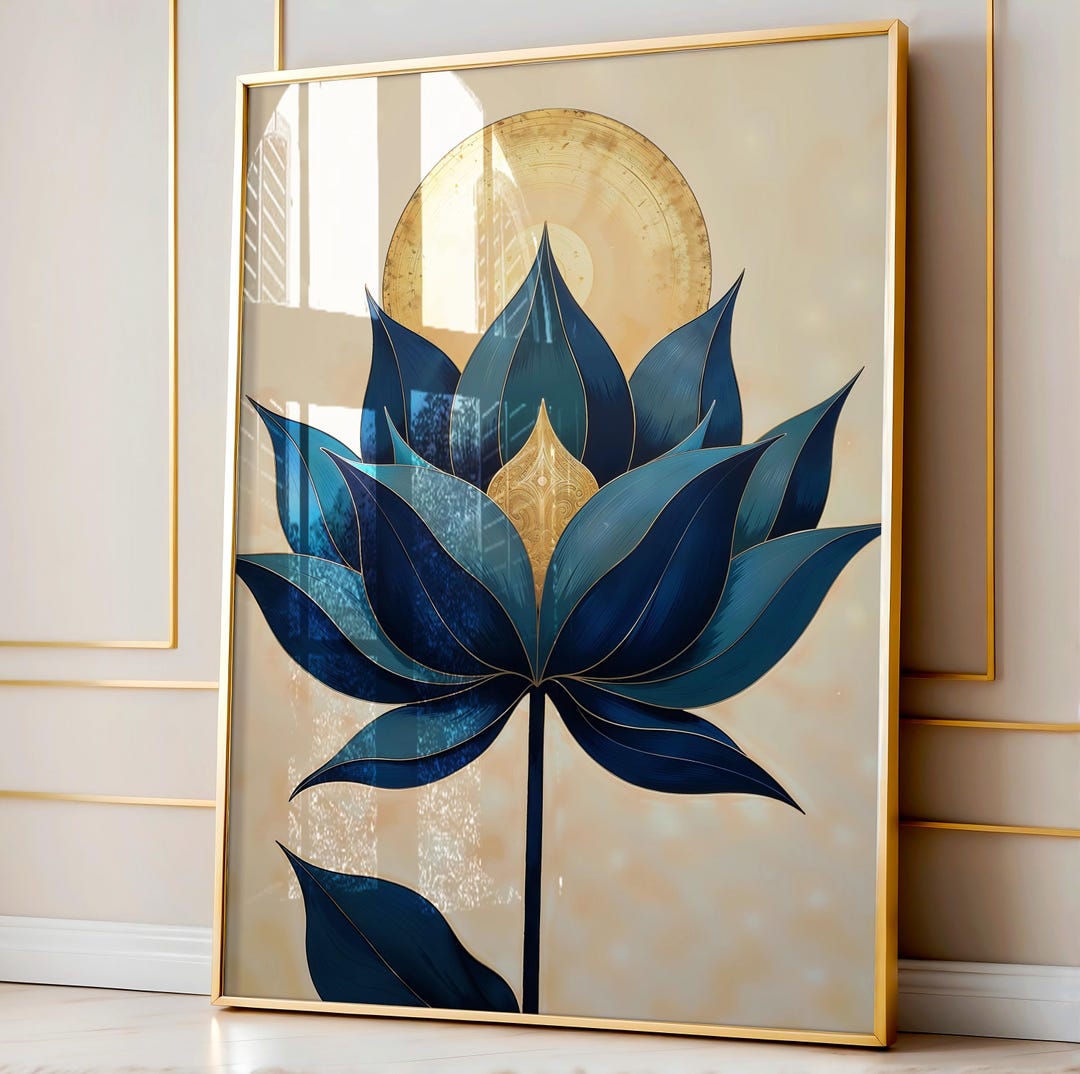 Abstract Lotus Flower Art Print: Elegant Zen Wall Decor - Etsy