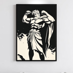 Vintage Hercules Poster: Retro Greek Mythology Art Print