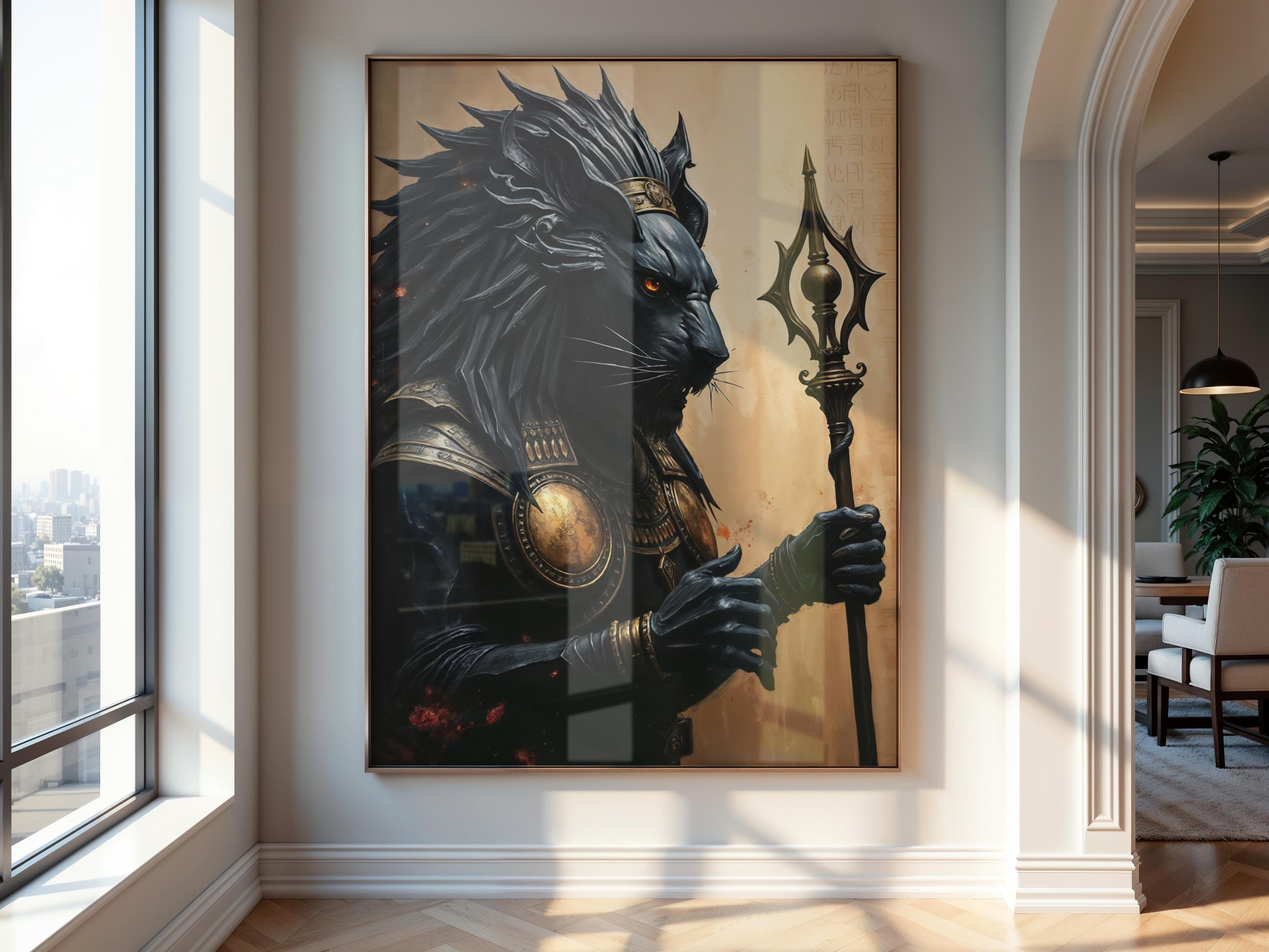 Dark Sekhmet Art Print: Gothic Egyptian Lion Goddess Wall Decor - Etsy