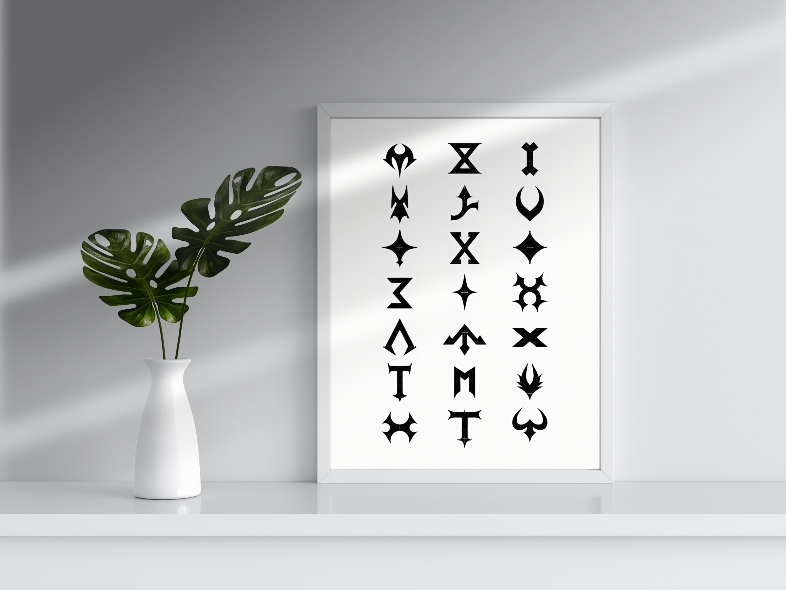 Elder Futhark Rune Alphabet Poster, Minimalist Viking Runes Print ...