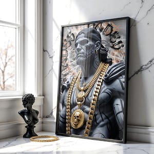 Greek Mythology, Hades Poster, Gangsta Poster Art, Olympian Gods Wall Decor, Hades Artwork, Unique Gift For Him