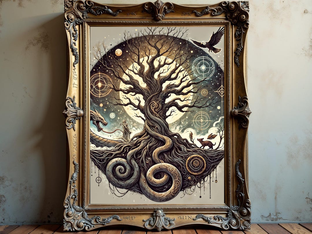 Yggdrasil Poster: Norse Mythology World Tree Art Nouveau Print - Etsy