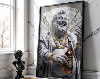 Póster del dios Dioniso: Arte de la mitología griega, hip hop y gangsta