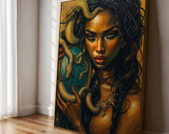 Mami Wata Poster: African Water Goddess Vintage Engraving Art