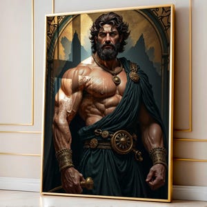Hercules Art Print: Powerful Greek Hero Mythology Poster