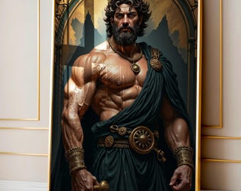 Hercules Art Print: Powerful Greek Hero Mythology Poster
