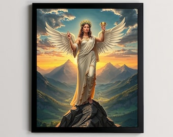 Nike – The Goddess of Victory Greek Goddess of Triumph and Glory  Premium Matte Poster Mythology Wall Art Gift for Mythology Lovers
