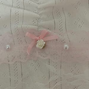 Handmade coquette tops: white and black swan and bow top image 4