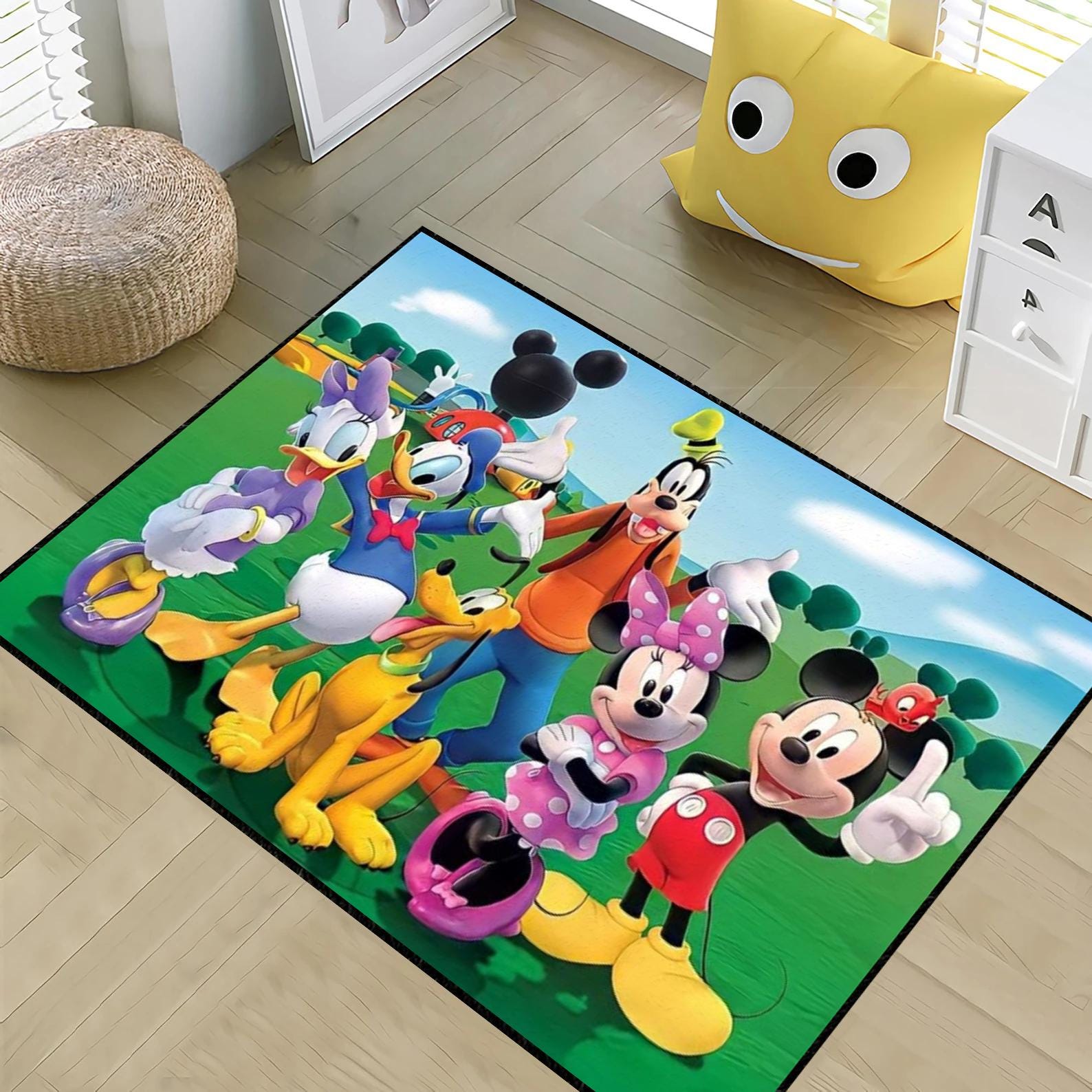 Blue Mickey Mouse Rug - Etsy