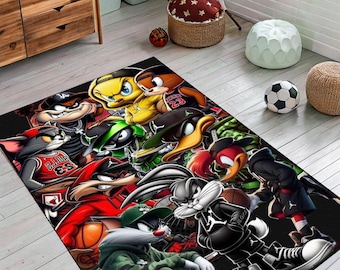 Cartoon Characters Children's Room Carpet, 3D Print