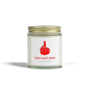 Burn Baby Burn Bougie d&#39;ambiance pour la récupération de la rage Soutien émotionnel Pot parfumé à la flamme Choisissez le parfum et la couleur du récipient 4 oz Cadeau amusant