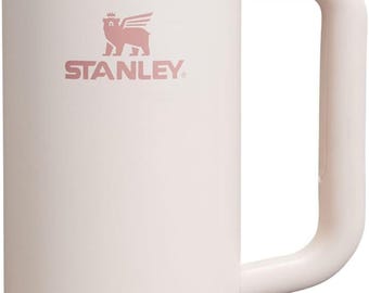 Vaso térmico Stanley Quencher H2.0 de 887 ml con asa y pajita / Vaso de viaje de acero inoxidable con aislamiento térmico / Tapa FlowState / Cuarzo rosa libre de BPA