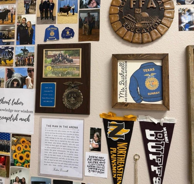 FFA Officer Gift | Reclaimed Wood Frame, Canvas Print Blue Jacket ...