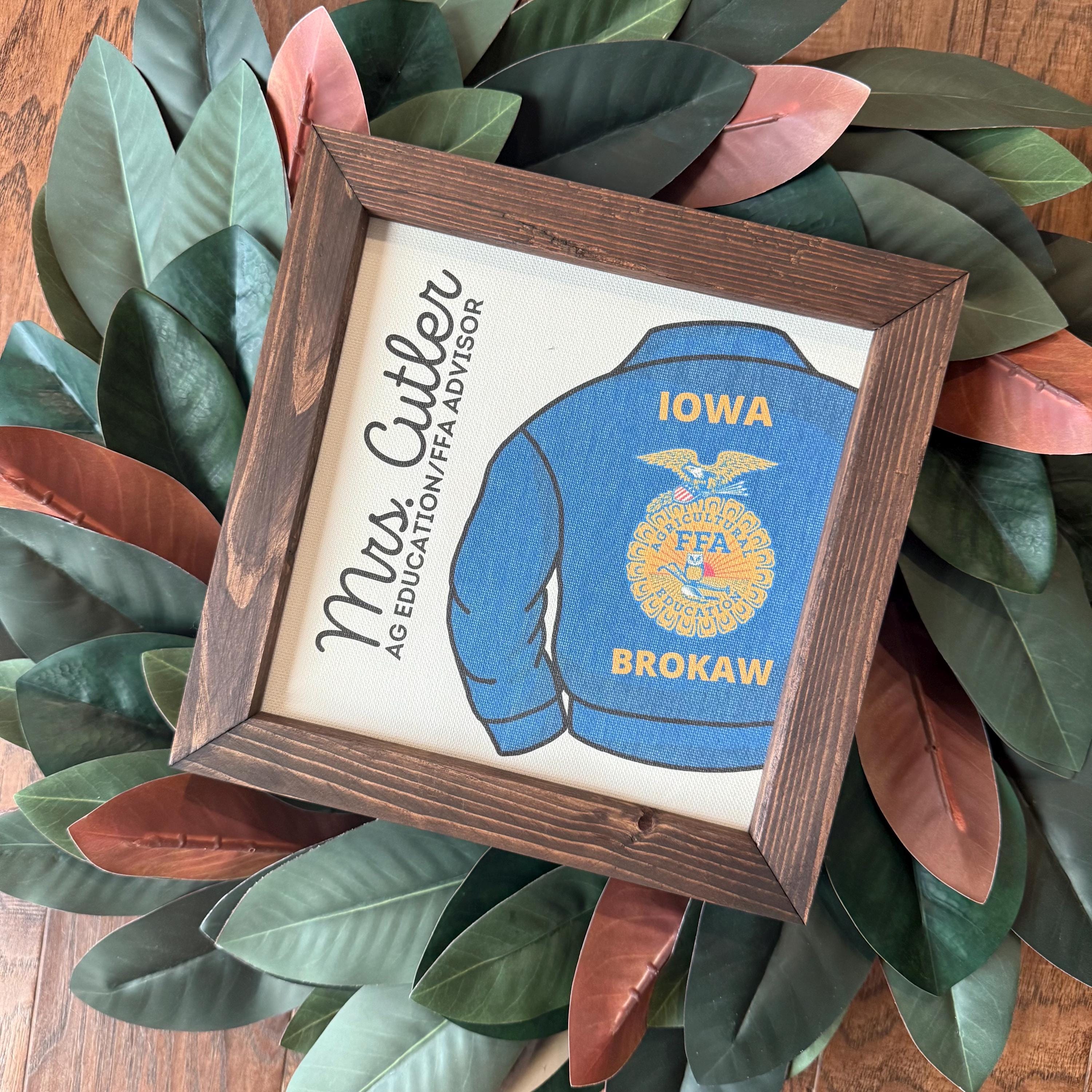 ま*く様 FFA バッジ 5個セット FFA Advisor Reclaimed Wood Frame, Canvas Print Teacher Gift