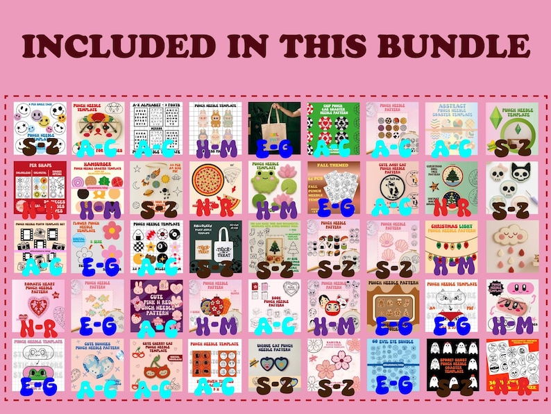 475+ Punch Needle Pattern Templates - Huge Bundle (digital Download) - Etsy