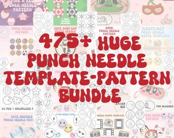 475+ Punch Needle Pattern Templates - Huge Bundle (Digital Download)