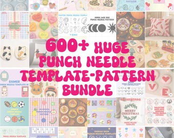 600+ Punch Needle Pattern Templates - Huge Bundle (Digital Download)