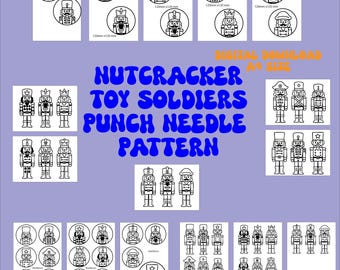 Nutcracker Punch Needle Pattern Set | Christmas Embroidery (PDF)