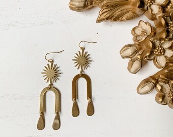 Raindrops and sun earrings
