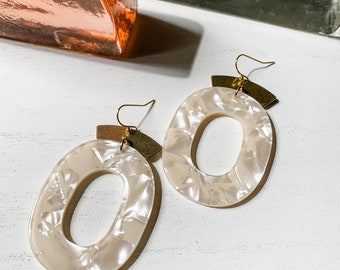 Oval statement earrings