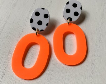 Neon polka dots earring