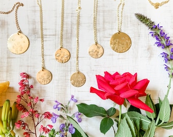 Brass botanical necklace