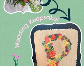 Tablero de letras grande con flores pintadas a mano ~ Diseña el tuyo (¡Tú eliges las flores y las letras!)