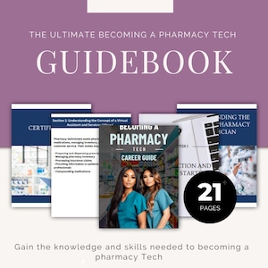 Guide on Becoming a Pharmacy Tech | Pharmacy Tech guide | Digital guide book | Digital download | Pharmacy tech book | Guide book