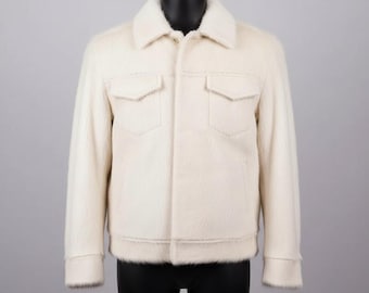 Chaqueta de piel de vacuno para hombre: abrigo estilo western de piel de potro con pelo auténtico para uso informal.
