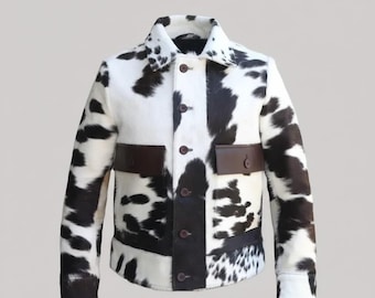 Handgefertigte Rindslederjacke– Western Streetwear Mantel für Herren