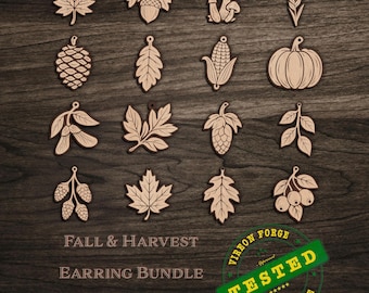 Herbst Ernte Ohrring SVG Bundle: 16 Laser geschnitten Herbst Designs (digitaler Download)