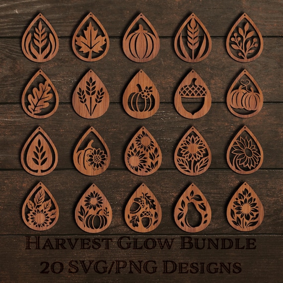 Fall Earring SVG Bundle: 20 Laser Cut Autumn Designs (Digital Download)