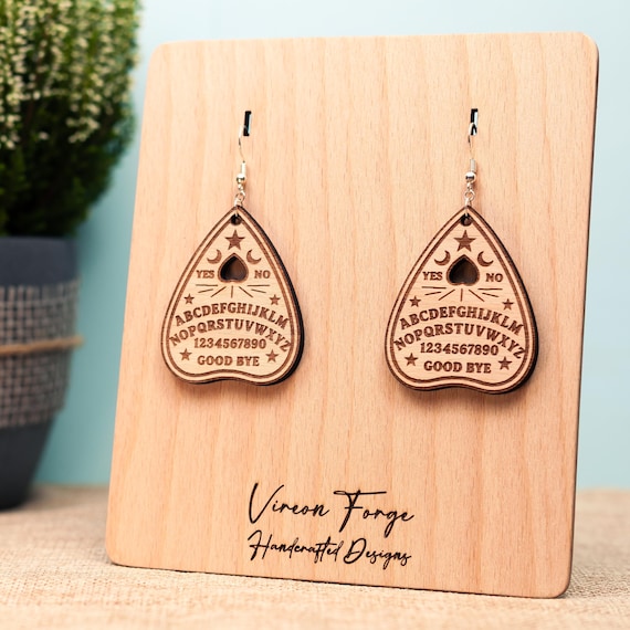 Ouija Planchette Earrings SVG: Gothic Halloween Jewelry Laser Cut Files (Digital Download)