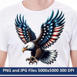 USA Flag Eagle PNG Sublimation Clipart – Patriotic Digital Download for Sublimation