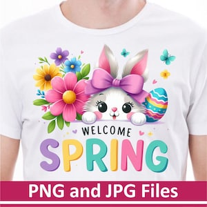 Watercolor Easter Bunny T‑Shirt Design – Spring Bunny PNG Digital Download