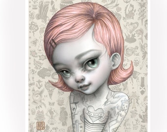 Happy Tattoo - 8x10 open edition fine art print by Mab Graves