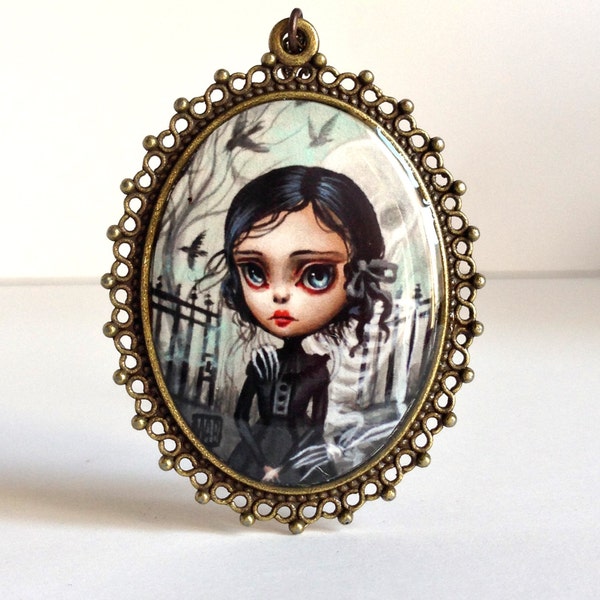 Last ONE Constance at the Gothic Gate - special edition printed cameo necklace by Mab Graves