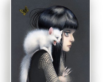 Goth Moth - 8x10 Fine Art Print, signed open edition by Mab Graves