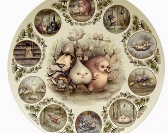 The Adventures of Turnip and Shrimpy- Storytelling-Limited Edition - 10 inch Melamine Dinner Plate - by Mab Graves