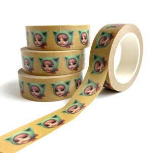 Washi tape - Cutie Kitty - 15mm Washi Tape roll by Mab Graves