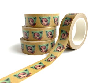 Washi tape - Cutie Kitty - 15mm Washi Tape roll by Mab Graves