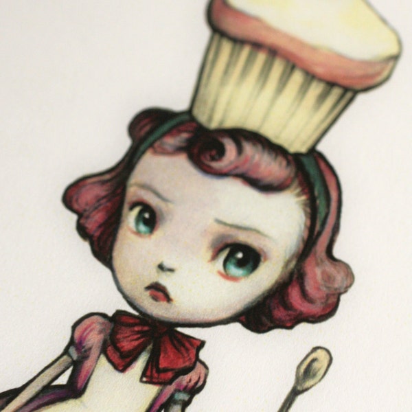 The Baker - Cupcake Queen -3 blank notecards- by Mab Graves