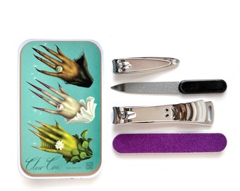 last THREE Claw Care Kit- On the Go Manicure Kit - Four Piece-pocket sized Nail Grooming Tin-Mab Graves