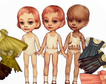 Instant Download of My Little Werewolf Paperdoll 2 sheet set by Mab Graves