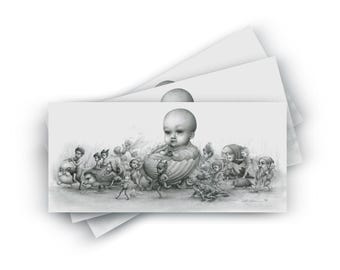 The Chaneling Procession -  8.5x4 - Mini Art Print by Mab Graves